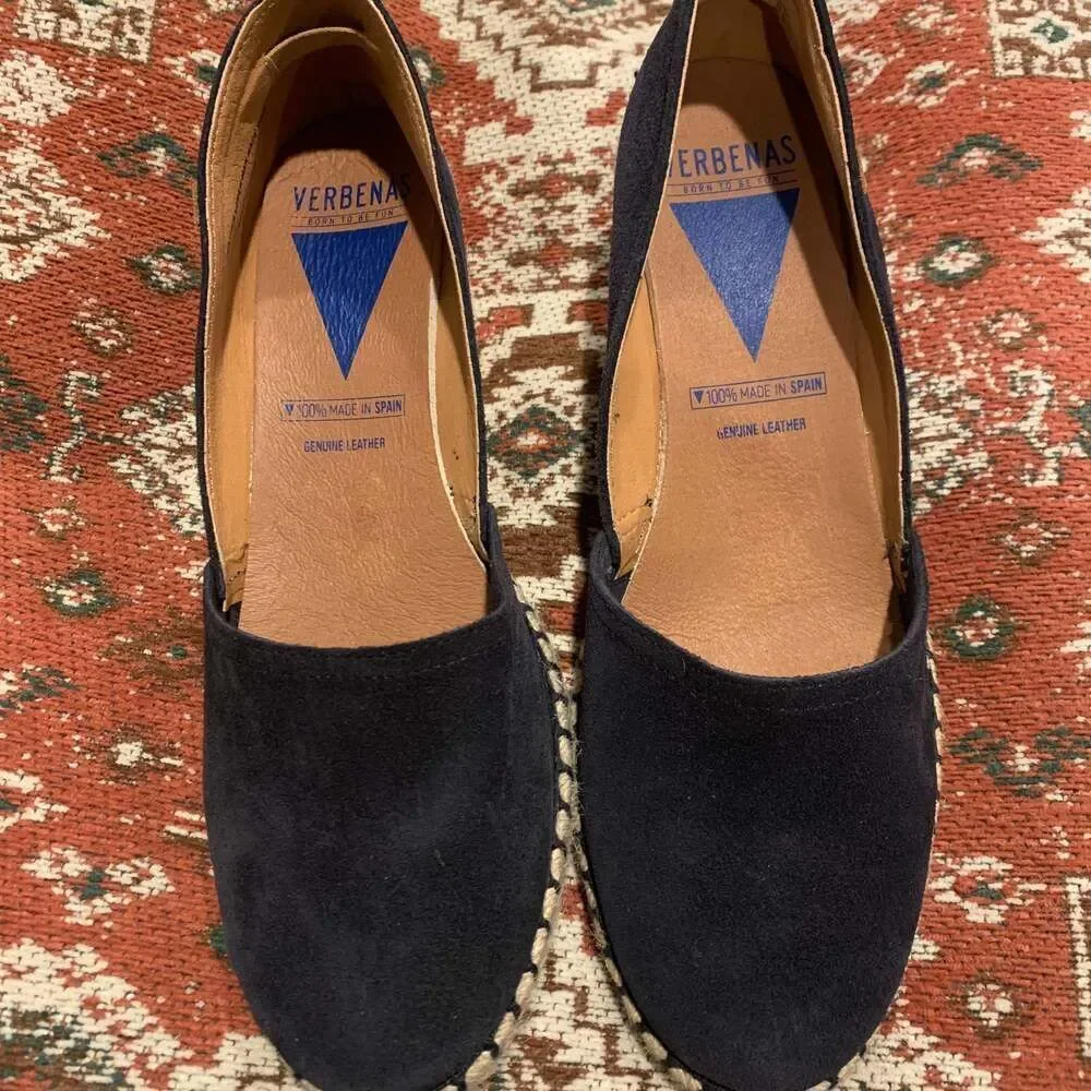 Verbenas Carmen Navy Suede Espadrille Flats